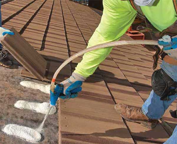 Polyset Ah 160 Roof Tile Adhesive Icp Adhesives Sealants Concrete Or Clay Roof Tile Attachment Polyset Ah 160 Is A Two Component Low Pressure Polyurethane Adhesive That Adheres Each Individual In Place